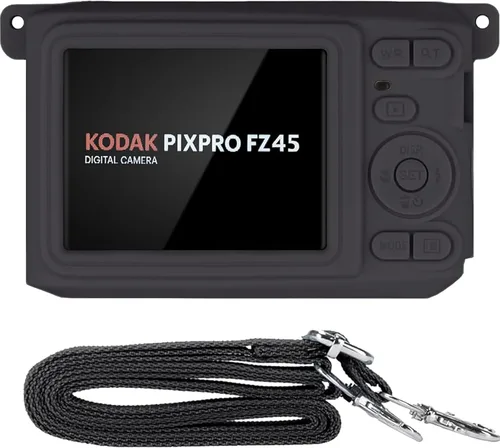 Funda de silicona para cámara digital Kodak PIXPRO Friendly Zoom FZ45 16MP (funda negra)
