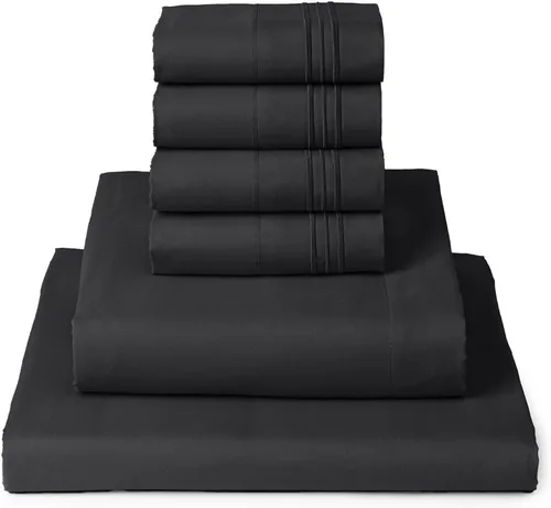 Miniatura 65 de Mellanni Juego de Sábanas Split King - Colección Icónica de 7 Piezas para Ropa de Cama, (Incluye 4 Fundas de Almohada), Bolsillo Profundo de 16 1394