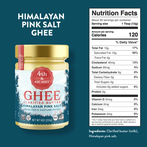 Miniatura 2 de 4th & Heart - Mantequilla con hierba de sal de Himalaya rosa, 9 onzas, criado en pastos, sin OGM, sin lactosa