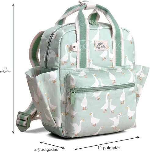 Miniatura 7 de Itzy Ritzy Mochila para niños pequeños – Bolsa de guardería – Cuenta con correas ajustables para el hombro, 2 bolsillos laterales e interior Ganso