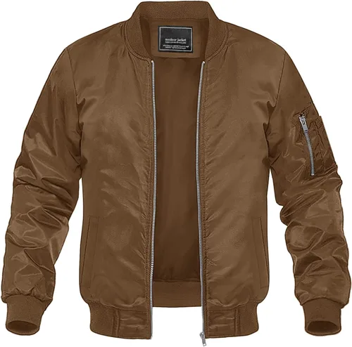 Miniatura 22 de MAGNIVIT - Chaqueta bomber ligera para hombre, cortavientos, casual, para primavera y otoño, para exteriores