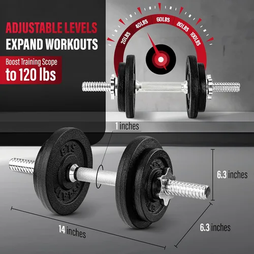 Miniatura 3 de Yes4All Old School Adjustable Dumbbell Set with Weight Plates, Star Lock Collars/Connector, 40lbs to 200lbs Adjustable Weight Plates Set