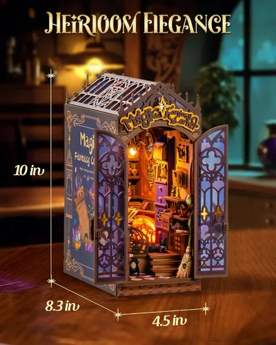 Miniatura 5 de Rolife - Kit de rincón mágico de fantasía para rincón de libros, casa en miniatura DIY, inserto para estantería Booknook de 25.4 cm, habitación