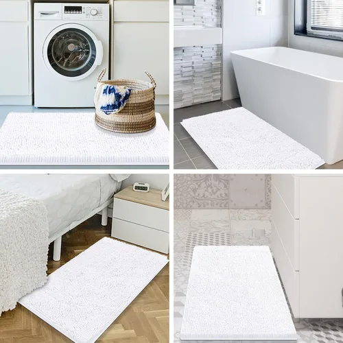 Miniatura 8 de Smiry Juego de tapetes de baño y alfombra de inodoro en forma de U, lavable a máquina, antideslizante, absorbente, alfombra de baño lanuda