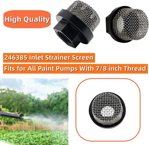 Miniatura 3 de ZLIANGQ 246385 - Filtro de entrada de manguera de 7/8 pulgadas para pistolas de pintura sin aire Graco Ultra 390 395 495, compatible con bombas