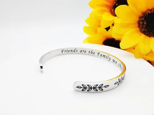 Miniatura 306 de Pulseras inspiradoras para mujer, joyería de acero inoxidable, con refranes, pulsera motivacional con mensaje oculto, pulseras grabadas para mejor