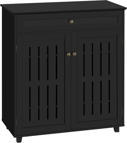 Miniatura 4 de Yaheetech Gabinete de barra de café, gabinete de baño con 1 cajón y estante ajustable, gabinete de almacenamiento de bufé de cocina para oficina