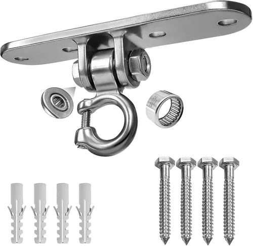 Miniatura 12 de Colgador de columpio de alta resistencia, funcionamiento suave, rodamientos giratorios de 180° y 360°, capacidad de 1500 libras para sillas