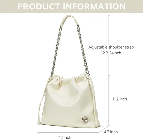 Miniatura 2 de LA FESTIN - Bolso de mano de piel para mujer, elegante bolso con correa de cadena, de lujo, suave, a la moda para el trabajo