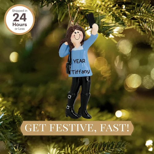 Miniatura 2 de Adorno de selfie personalizado 2026 Adornos de Navidad personalizados con láser grabado con láser para árbol Regalo de recuerdo de teléfono