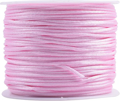 Miniatura 137 de KONMAY 80 Yardas 1.0mm Cordón Rattail de Nylon Satén Seda Trim Hilo para Cuentas para Nudos Chinos, Kumihimo, Trabajo con Cuentas, Macramé, 2-Azul