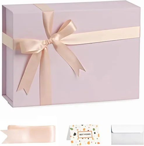 Miniatura 13 de Cajas de regalo negras con tapas, paquete de 3, caja de regalo mediana de 11 x 8 x 4 pulgadas con cinta, cajas de regalo plegables con cierre