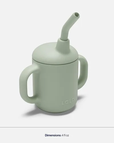 Miniatura 4 de Lalo Little Cup, Vaso con Pajita de Silicona No Tóxica con Asas - Vaso Entrenador para Bebés y Niños Pequeños - Sistema de Entrenamiento de Mini