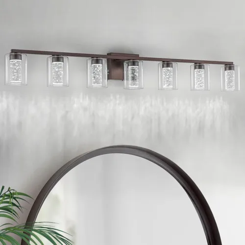 Miniatura 11 de SineRise Lámpara de tocador dorada de 3 luces con 3 modos de color (3000K/4000K/6000K), Accesorio de luz LED para baño con protección ocular, Luz