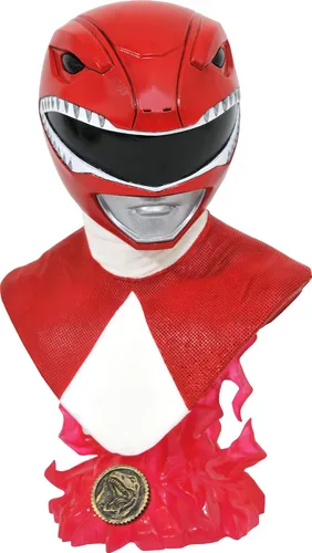 Miniatura 2 de Diamond Select Toys Mighty Morphin Power Rangers: Red Ranger Legends en 3 dimensiones, 1; 2 escala de busto, multicolor, 10 pulgadas