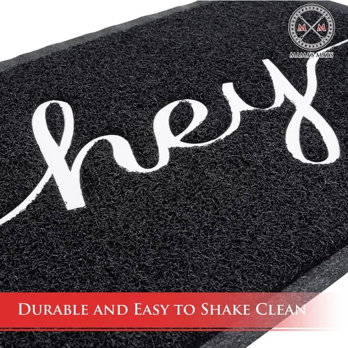 Miniatura 3 de Mama's Mats Hey - Tapete negro para puerta de 24 x 36 pulgadas, ideal para exteriores o interiores, de perfil bajo, funciona como un felpudo