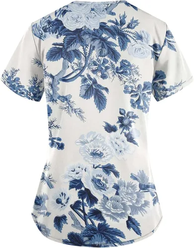 Miniatura 3 de Camisetas de entrenamiento para mujer, talla grande, con cuello en V, estampado