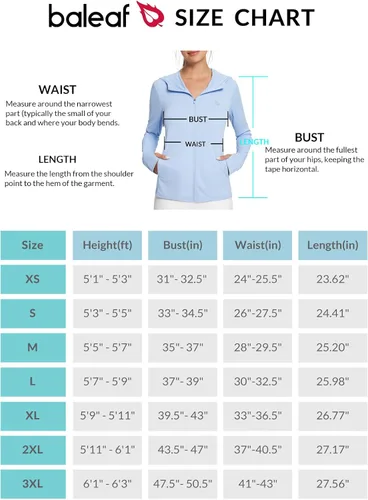 Miniatura 7 de BALEAF Chaqueta UPF 50+ para mujer, ligera, con capucha, manga larga, para correr, senderismo, ropa al aire libre
