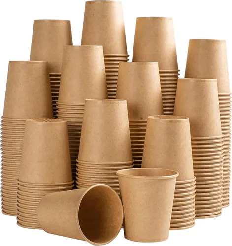Lamosi Tazas de papel desechables de 5 oz - 300 unidades, tazas de papel kraft para baño y enjuague bucal, tazas de café expreso de 5 onzas para el
