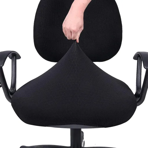 Miniatura 5 de Smiry - Fundas de asiento elásticas para silla de oficina con diseño jacquard, desmontables, lavables, antipolvo, protectores para cojines de silla