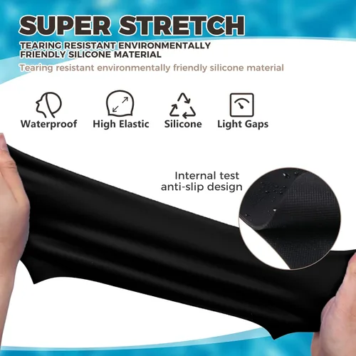 Miniatura 7 de Gorro de natación extra grande para mujeres y hombres, adultos, jóvenes, gorro de natación de silicona impermeable para cabello muy largo, cabello