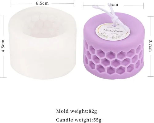 Miniatura 2 de Grainrain Molde de vela de colmena 3D Molde de jabón de panal de silicona Molde de cera de vela para fabricación de velas (SXY042)