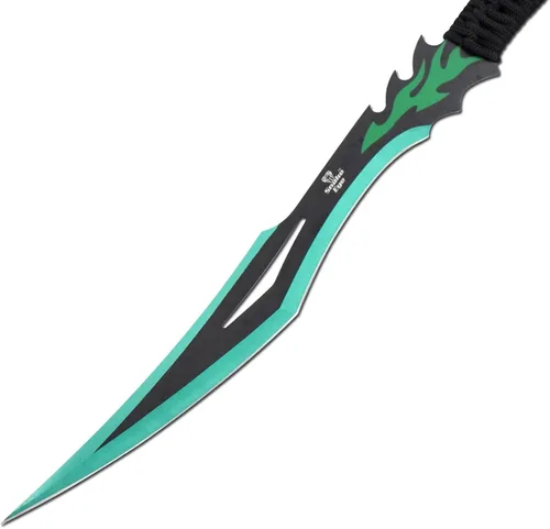 Miniatura 3 de Snake Eye Tactical Espada Ninja de fantasía verde y negra viene con funda de nailon