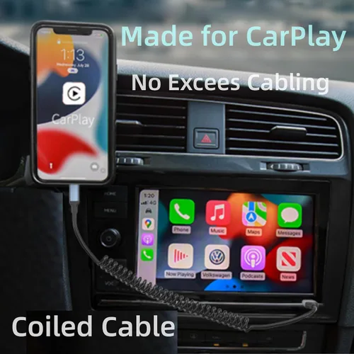 Miniatura 2 de Cable USB C en espiral, paquete de 2 cables de carga USB C retráctiles para iPhone 15, cable de carga de coche USB tipo C de 3 pies, cable de carga