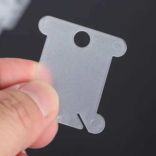 Miniatura 6 de Zerodis 300 tarjetas de hilo dental, placa de bobinado de costura de plástico transparente, soporte de hilo de punto de cruz, herramienta
