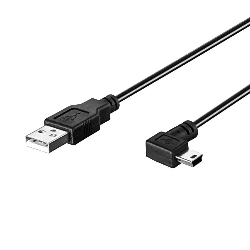 Miniatura 6 de Cable USB 2.0 extra largo de 16.4 ft a mini USB de 90 grados de ángulo izquierdo Cable de carga con 5 clips de cableado para Garmin Nuvi GPS Dash