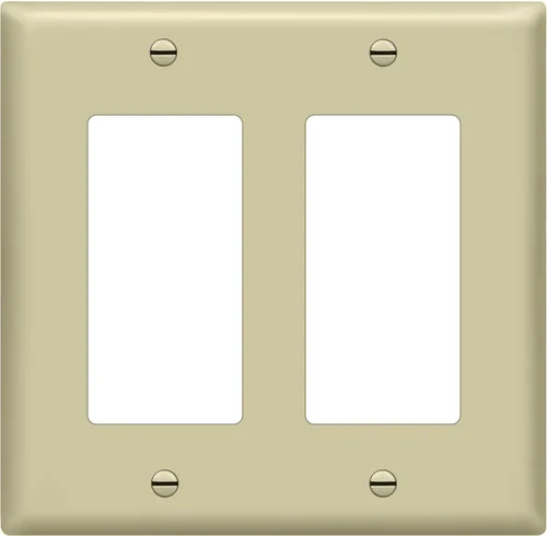 Miniatura 21 de ENERLITES - Cubierta decorativa de interruptor doble, placa de pared de dos salidas, 2 bandas de gran tamaño, 5.50 x 5.50 pulgadas, termoplástico