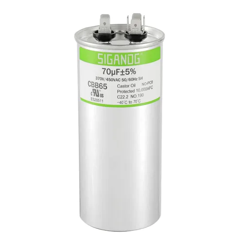 Miniatura 10 de 80/5 uF 80+5 MFD 370V o 440V CBB65 Capacitor Redondo de Arranque de Doble Funcionamiento 80 5 uF MFD 370 440 Voltios VAC para Condensador