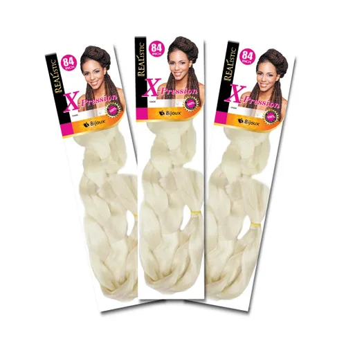 Miniatura 30 de Realistic Trenza original X-Pression 84 pulgadas 100% Kanekalon (paquete de 3, 1) M-61XPRES84