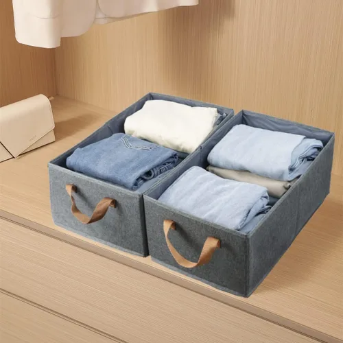 Miniatura 2 de Fordonral Paquete de 3 contenedores de almacenamiento de gran capacidad, sistema organizador de armario, cajas de almacenamiento plegables
