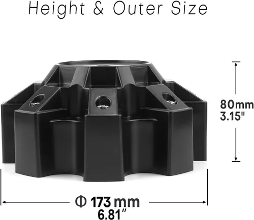 Miniatura 2 de Tapones centrales de rueda de 6.811 in 6.81 pulgadas para HPD/HD Off-Road Off-Road Negro satinado V2 Hybrid Off-Road Truck Wheel 8 Lug