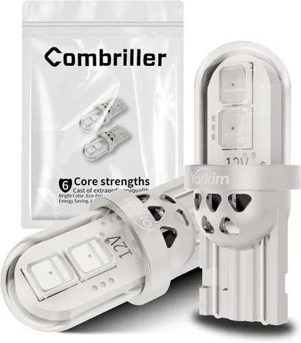 Miniatura 9 de Combriller 194 foco LED blanco 6000K súper brillante 168 2825 W5W T10 con cubierta protectora y diseño hueco, focos LED de repuesto para domo, mapa
