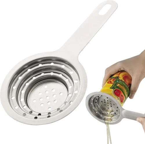 Colador universal para latas de acero inoxidable, pequeño multiusos de grado alimenticio para latas grandes y pequeñas, colador de acero inoxidable