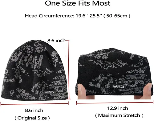 Miniatura 2 de Sireck Gorro para hombre y mujer, gorro de punto cálido para clima frío, gorro térmico