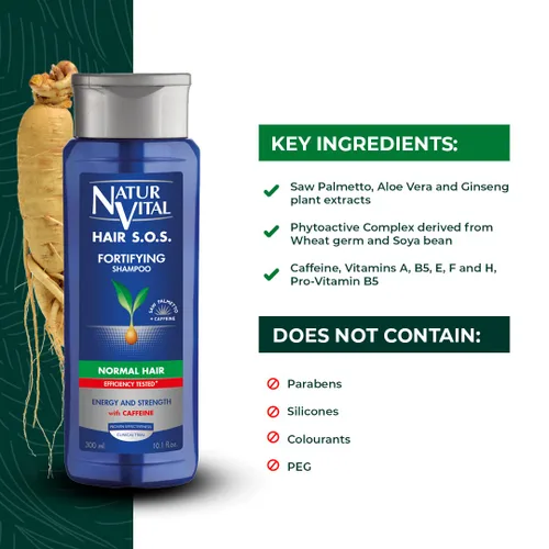 Miniatura 3 de NaturVital Champú revitalizante para cabello orgánico de aloe vera y ginseng unisex, natural para cabello normal, evita la rotura del cabello, libre
