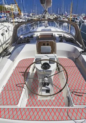 Miniatura 29 de Suelo de Barco de Espuma EVA Cubierta Marina Antideslizante Autoadhesivo para Lancha Motora Barco de Pesca RV Yate Kayak Piscina gris oscuro y azul.