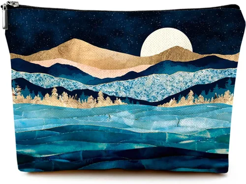 Miniatura 33 de Pequeña bolsa de maquillaje para monedero, bonita lona impermeable, bolsas de cosméticos para mujeres, con cremallera, bolsa de aseo de viaje