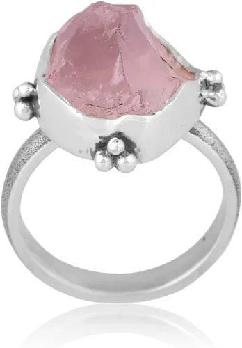 Miniatura 11 de Anillo trenzado de plata esterlina 925 con piedras preciosas crudas para mujer, joyería hecha a mano