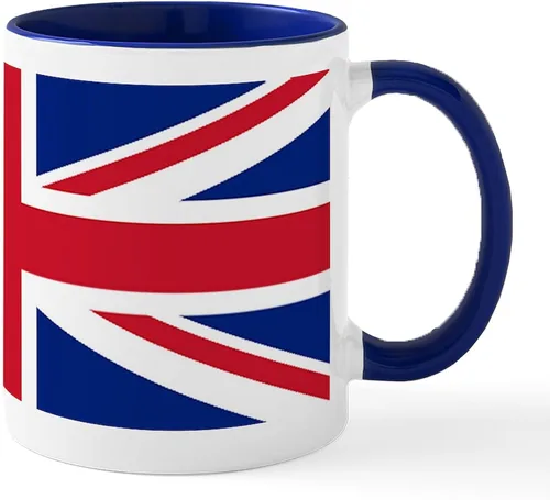 Miniatura 56 de CafePress Born American, British By Hea Taza de café de cerámica de 11 oz (11.0 fl oz)