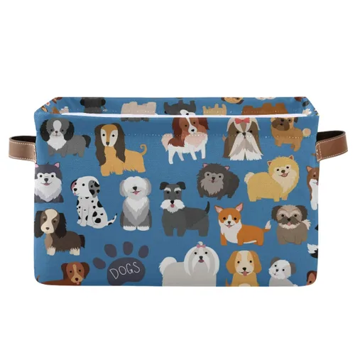 Miniatura 30 de Emelivor ABC - Contenedor de almacenamiento plegable con asa rectangular impermeable ABC Dinosaurios cesta para almacenamiento cubo organizador