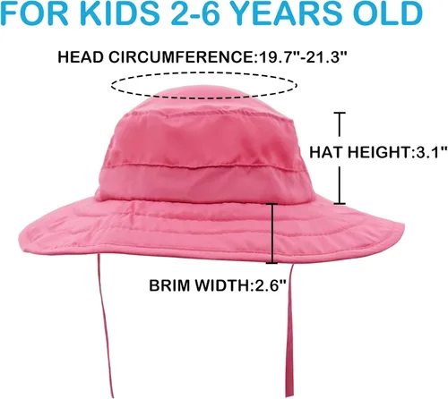 Miniatura 23 de Connectyle Sombrero de sol para niños y niñas, sombrero de pescador de ala ancha UPF 50+, sombrero de protección solar, sombrero transpirable