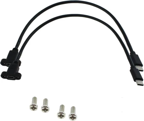 Cable adaptador de montaje en panel USB tipo C 3.1 USB-C 3.1 Gen2 10Gbps macho a USB C hembra montaje en panel cable de tornillo, soporta carga,