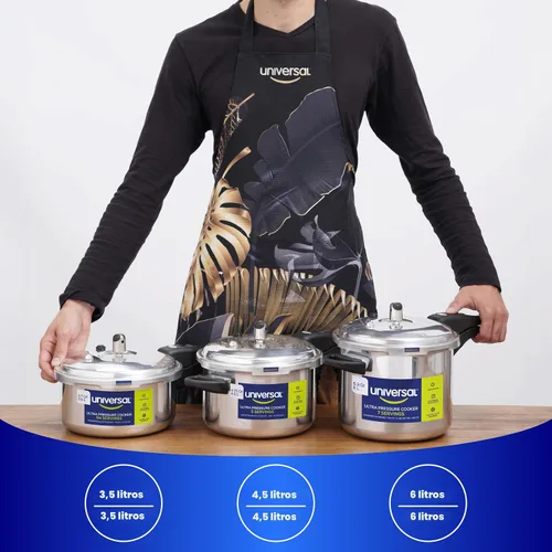 Miniatura 5 de Universal Olla a presión antioxidante de 6.3 cuartos de galón / 6 litros, olla a presión de aluminio para 7 porciones, distribución uniforme