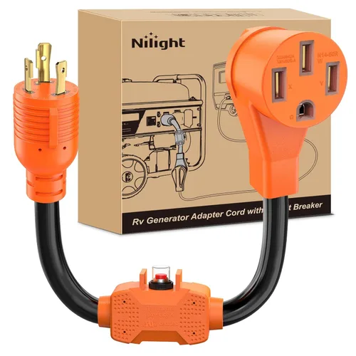 Miniatura 16 de Nilight - 50033R Adaptador de enchufe RV de 18 pulgadas, 50 amperios a 30 amperios, adaptador eléctrico de Dogbone de alta resistencia con mango 115G