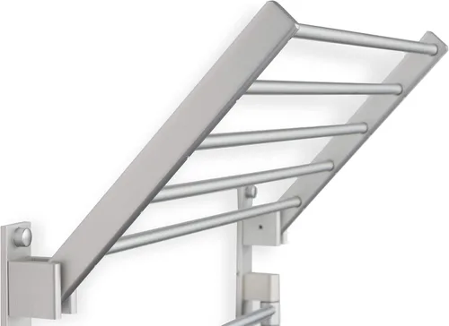 Miniatura 5 de BGT - Estante de secado de ropa para lavar la pared, organizador de lavandería con ganchos y brazos oscilantes, estante de metal de 17 pulgadas