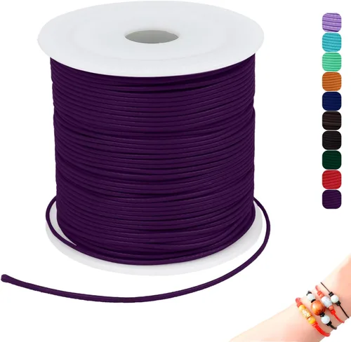 Miniatura 37 de CAMAL Cuerda de cera de 0.069 pulgadas para hacer pulseras, hilo encerado de 23 yardas para joyería y pulsera, cordón encerado para manualidades